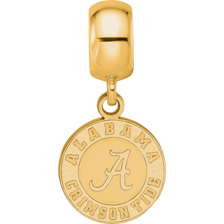 Sterling Silver Gold-plated LogoArt University of Alabama Crimson Tide Small Dangle Bead Charm