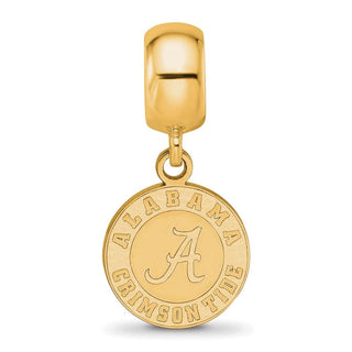 Sterling Silver Gold-plated LogoArt University of Alabama Crimson Tide Small Dangle Bead Charm