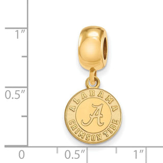 Sterling Silver Gold-plated LogoArt University of Alabama Crimson Tide Small Dangle Bead Charm