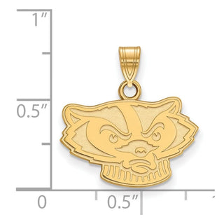 14k Gold LogoArt University of Wisconsin Badger Small Pendant