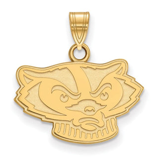 14k Gold LogoArt University of Wisconsin Badger Small Pendant