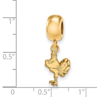 Sterling Silver Gold-plated LogoArt Virginia Tech HokieBird Small Dangle Bead Charm