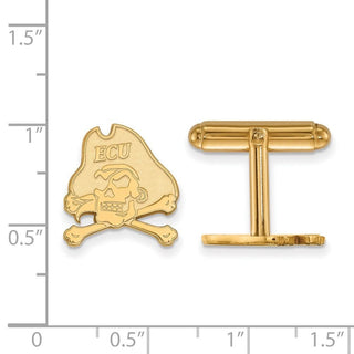 Sterling Silver Gold-plated LogoArt East Carolina University Pirate Cuff Links