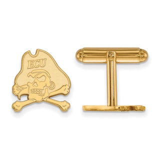 Sterling Silver Gold-plated LogoArt East Carolina University Pirate Cuff Links