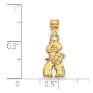 Sterling Silver Gold-plated LogoArt Oklahoma State University Cowboy Small Pendant