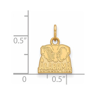 10k Gold LogoArt University of Alabama Elephant Extra Small Pendant