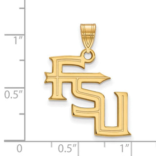 10k Gold LogoArt Florida State University F-S-U Large Pendant