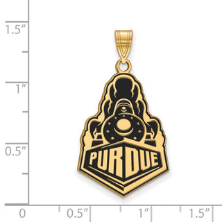 Sterling Silver Gold-plated LogoArt Purdue University Boilermakers Train Logo Extra Large Enameled Pendant