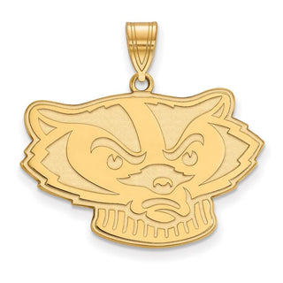 10k Gold LogoArt University of Wisconsin Badger Large Pendant