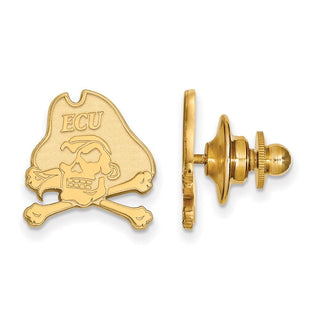 Sterling Silver Gold-plated LogoArt East Carolina University Pirate Lapel Pin