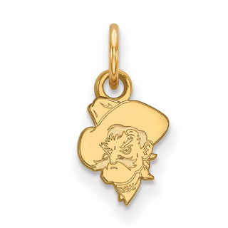Sterling Silver Gold-plated LogoArt Oklahoma State University Cowboy Extra Small Pendant