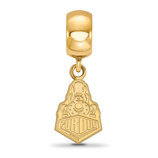 Sterling Silver Gold-plated LogoArt Purdue University Boilermakers Train Logo Small Dangle Bead Charm