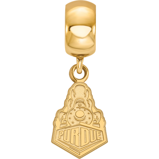 Sterling Silver Gold-plated LogoArt Purdue University Boilermakers Train Logo Small Dangle Bead Charm