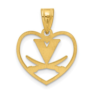 Sterling Silver Gold-plated LogoArt University of Virginia Heart Pendant