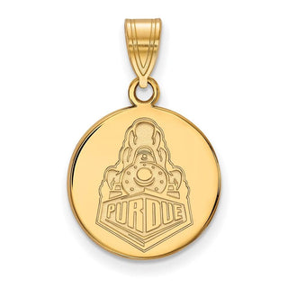 14k Gold LogoArt Purdue University Boilermakers Train Logo Medium Disc Pendant