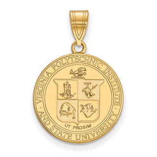 14k Gold LogoArt Virginia Tech Large Crest Pendant