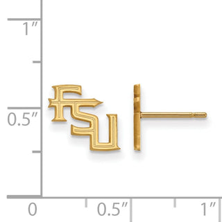 10k Gold LogoArt Florida State University F-S-U Extra Small Post Earrings
