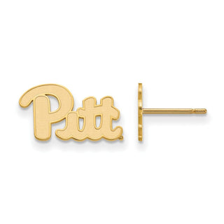 Sterling Silver Gold-plated LogoArt University of Pittsburgh Extra Small Post Earrings