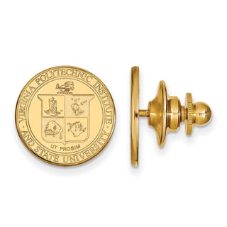 14k Gold LogoArt Virginia Tech Crest Lapel Pin