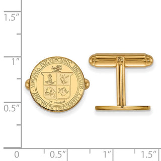 14k Gold LogoArt Virginia Tech Crest Cuff Links