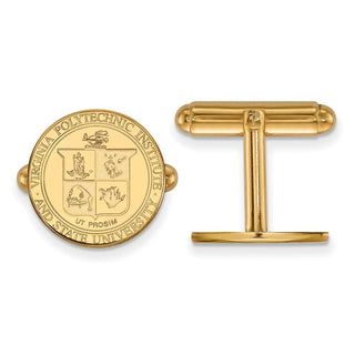 14k Gold LogoArt Virginia Tech Crest Cuff Links