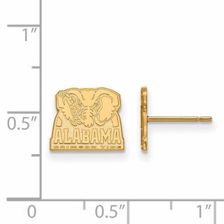14k Gold LogoArt University of Alabama Elephant Extra Small Post Earrings