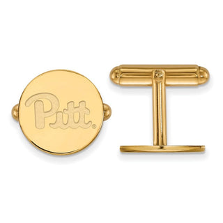 Sterling Silver Gold-plated LogoArt University of Pittsburgh Cuff Links