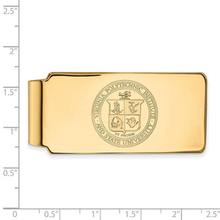 Sterling Silver Gold-plated LogoArt Virginia Tech Crest Money Clip