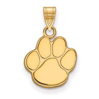 Sterling Silver Gold-plated LogoArt Auburn University Tiger Paw Small Pendant