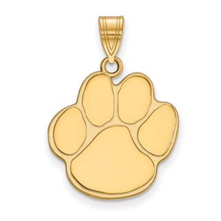 Sterling Silver Gold-plated LogoArt Auburn University Tiger Paw Large Pendant