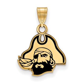 Sterling Silver Gold-plated LogoArt East Carolina University Pirate Small Enameled Pendant GP072ECU