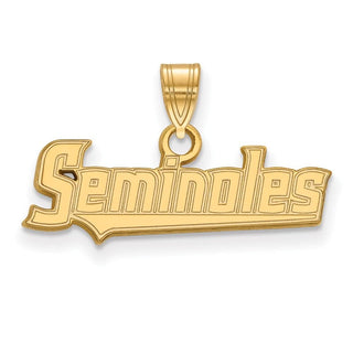 10k Gold LogoArt Florida State University Seminoles Script Small Pendant