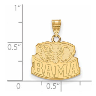 14k Gold LogoArt University of Alabama Elephant Small Pendant