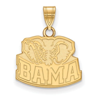 14k Gold LogoArt University of Alabama Elephant Small Pendant
