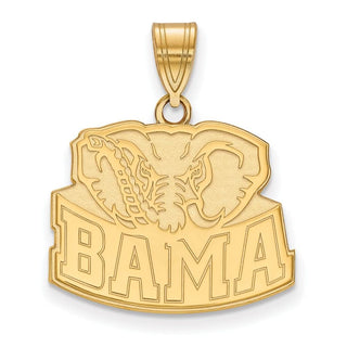 14k Gold LogoArt University of Alabama Elephant Medium Pendant