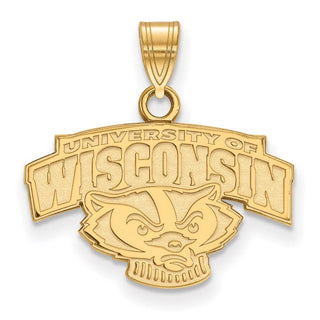 14k Gold LogoArt University of Wisconsin Small Pendant