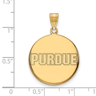 14k Gold LogoArt Purdue University Block Type Large Disc Pendant
