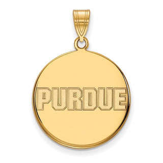 14k Gold LogoArt Purdue University Block Type Large Disc Pendant
