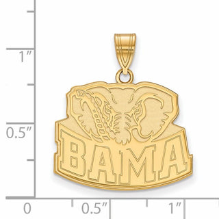 14k Gold LogoArt University of Alabama Elephant Large Pendant 4Y076UAL