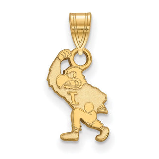 Sterling Silver Gold-plated LogoArt University of Iowa Hawk Mascot Small Pendant