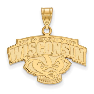 14k Gold LogoArt University of Wisconsin Medium Pendant