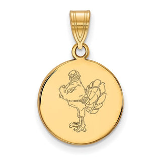 14k Gold LogoArt Virginia Tech HokieBird Medium Disc Pendant
