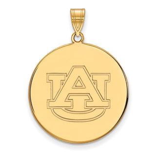 10k Gold LogoArt Auburn University Extra Large Disc Pendant