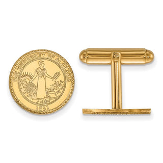 Sterling Silver Gold-plated LogoArt University of Alabama Crest Cuff Links