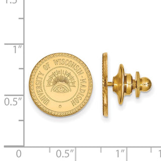 14k Gold LogoArt University of Wisconsin Crest Lapel Pin