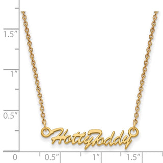 Sterling Silver Gold-plated LogoArt University of Mississippi Hotty Toddy Script 18 inch Necklaces