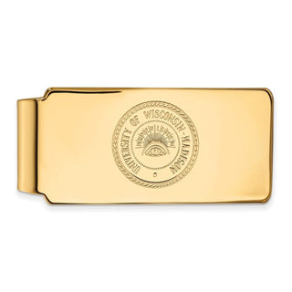 10k Gold LogoArt University of Wisconsin Crest Money Clip