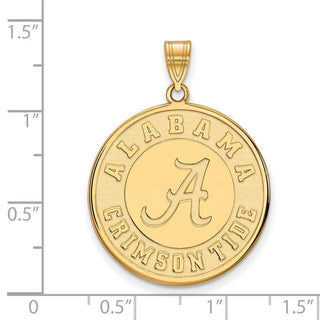 14k Gold LogoArt University of Alabama Crimson Tide Extra Large Disc Pendant