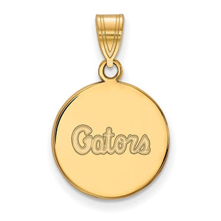 10k Gold LogoArt University of Florida Gators Script Medium Disc Pendant