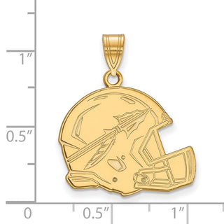 10k Gold LogoArt Florida State University Arrow Large Football Helmet Pendant